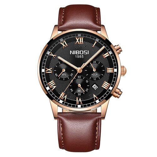 NIBOSI Top Luxury Brand Men Sports Watches Mens Full Steel Quartz Gold Clock Montre Man Waterproof Wrist Watch Relogio Masculino