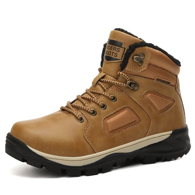 Brand Men Winter Snow Boots Warm Men's Boots High Quality Waterproof Leather Sneakers Outdoor Male Hiking Boots Work Boots 40-47