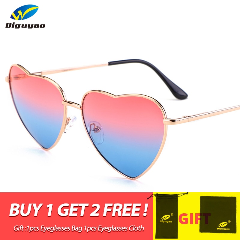 DIGUYAO Brand high quality Metal kids designer sunglasses boys children Glasses fashion cute sunglasses girls Heart Sunglasses