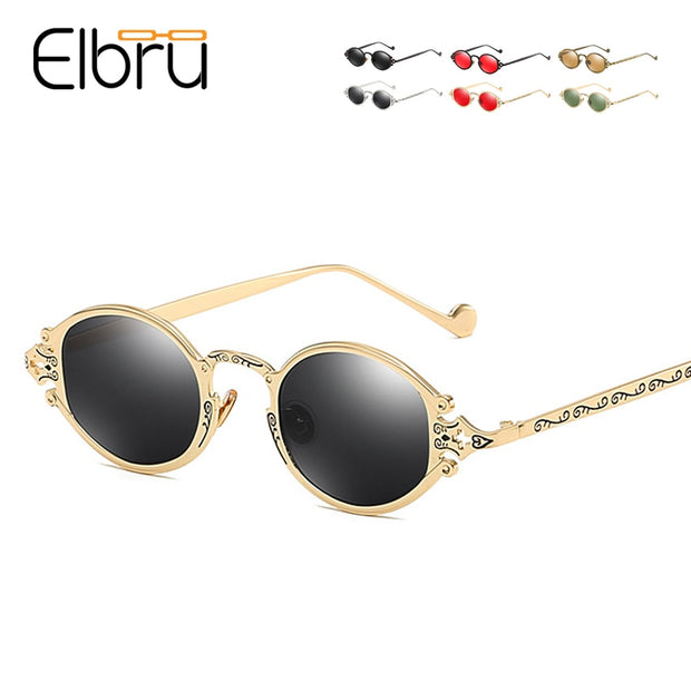 Elbru Vintage Steamprunk Style Sunglasses Women Men Retro Carving Frame Sun Glasses Brand Designer Sunglasses High Quality UV400