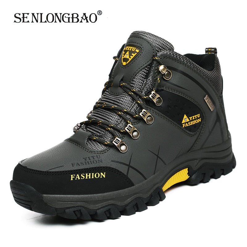 Brand Men Winter Snow Boots Waterproof Leather Sneakers Super Warm Men High Quality Outdoor Male Hiking Boots Work Shoes 39-47