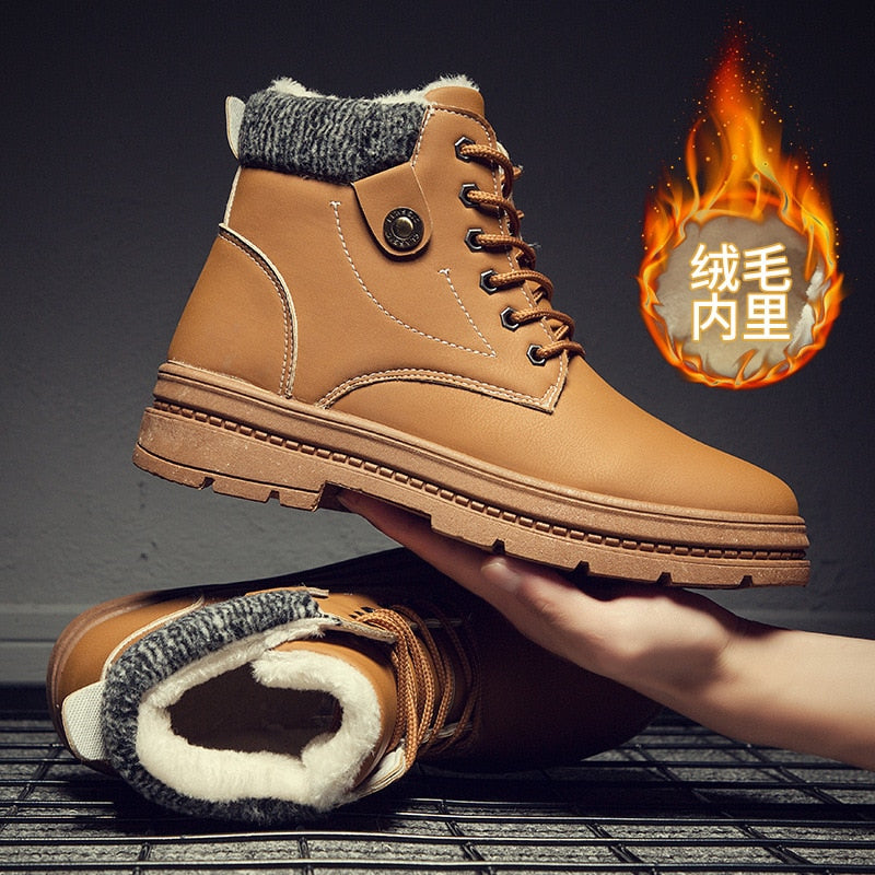 Blast 2019 New Warm Snow Boots Men Plus Velvet Men's Shoes Outdoor Cold Boots Waterproof Men's Boots High-gang Cotton Boots