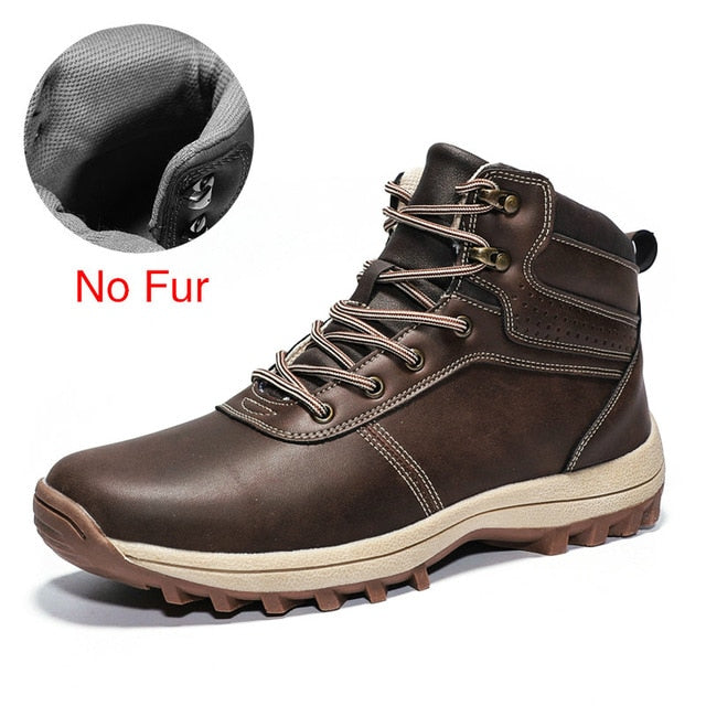 DEKABR 2020 Brand Winter Genuine Leather Ankle Snow Men Boots With Fur Plush Warm Men Casual Boots High Quality Waterproof Boots