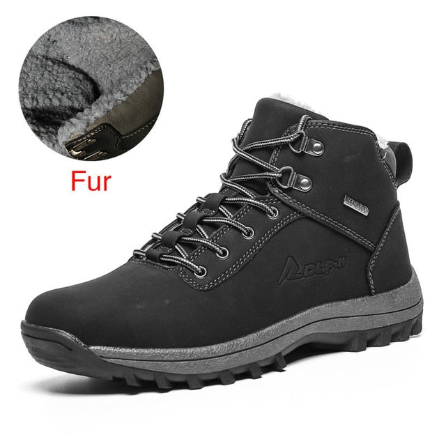 DEKABR 2020 Brand Winter Genuine Leather Ankle Snow Men Boots With Fur Plush Warm Men Casual Boots High Quality Waterproof Boots