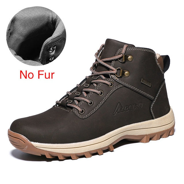 DEKABR 2020 Brand Winter Genuine Leather Ankle Snow Men Boots With Fur Plush Warm Men Casual Boots High Quality Waterproof Boots