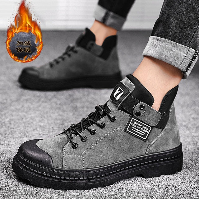 2020 Fashion Winter Men's Boots PULeather Male Waterproof Shoes Chaussure Mans Casual Shoes For Men Boots Footwear Male Sneakers