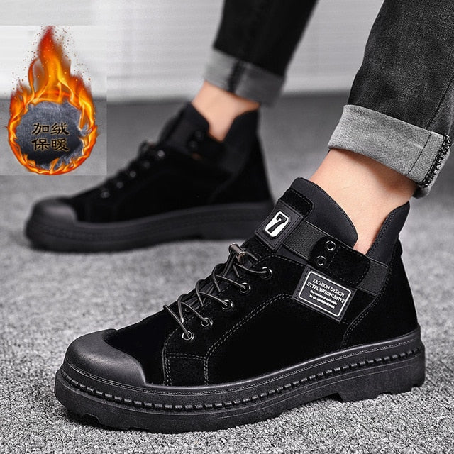 2020 Fashion Winter Men's Boots PULeather Male Waterproof Shoes Chaussure Mans Casual Shoes For Men Boots Footwear Male Sneakers