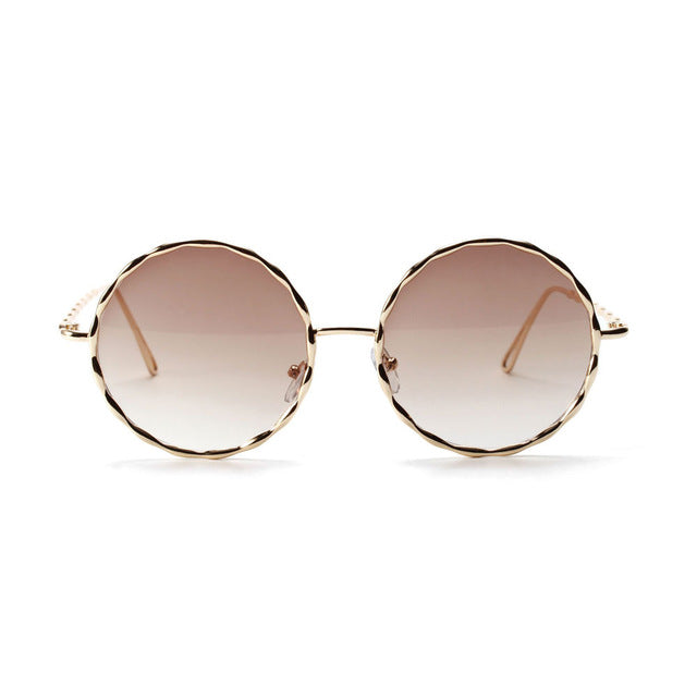 Red Son 2019UV400 fashion round frame ladies two-tone sunglasses ladies retro new brand fashion designer sunglasses ladies