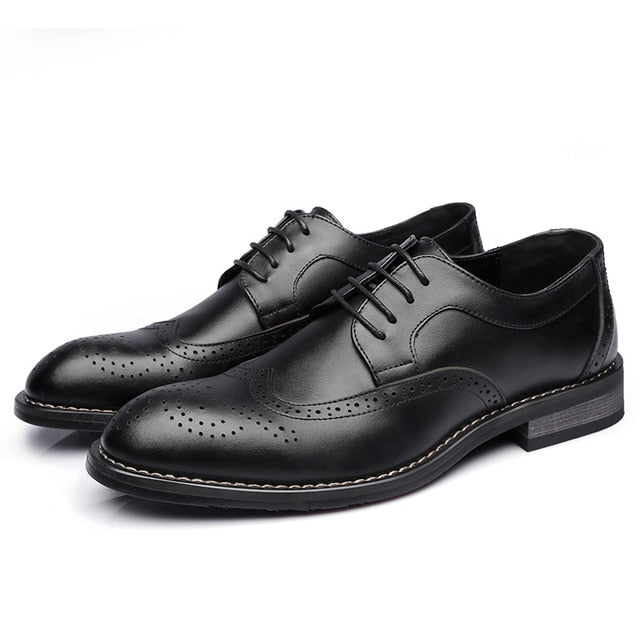 2020 Men leather shoes casual genuine leather fashion designer luxury high quality Men Brogue Shoes