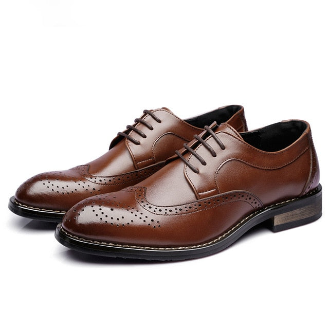 2020 Men leather shoes casual genuine leather fashion designer luxury high quality Men Brogue Shoes