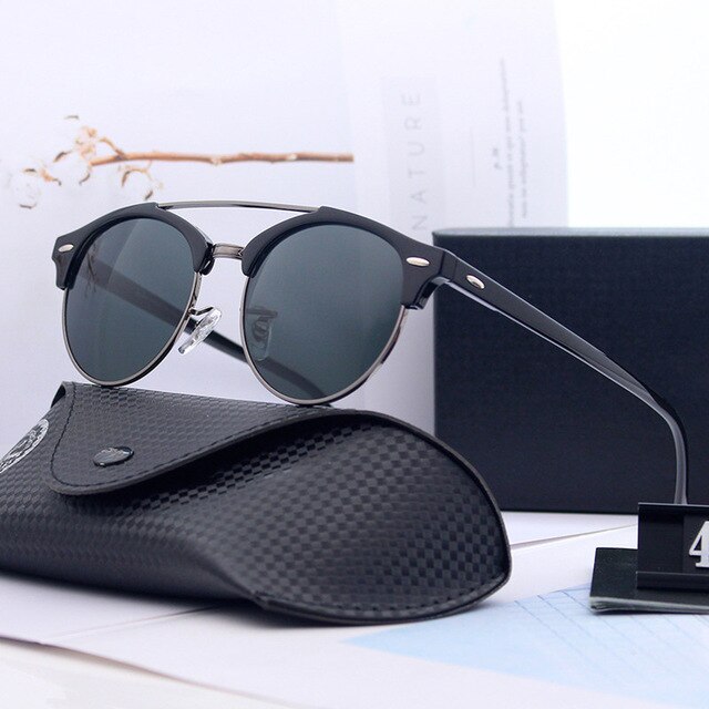 Hight Quality 4346 Glass Lens sunglasses women men Luxury brand designer Anti-glare Driving Pilot hot rayeds Sun Glasses box