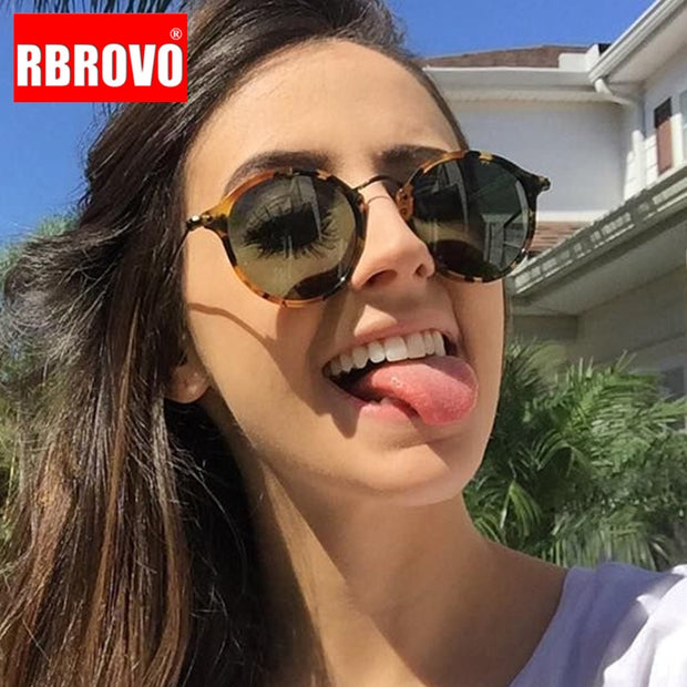 RBROVO Fashion Round Sunglasses Women Designer Sunglasses Women 2019 High Quality Sunglasses For Women/Men Vintage Oculos De Sol