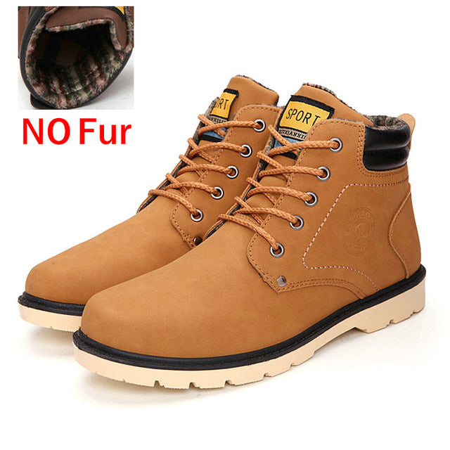 DEKABR Super Warm Men's Winter Pu Leather Ankle Boots Men Autumn Waterproof Snow Boots Leisure Martin Autumn Boots Shoes Mens