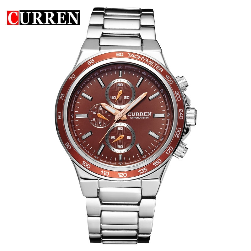 CURREN Fashion Casual Analog Military Sport Men Watch Stainless Steel Quartz Wristwatch relogio masculino Horloges Mannens Saat