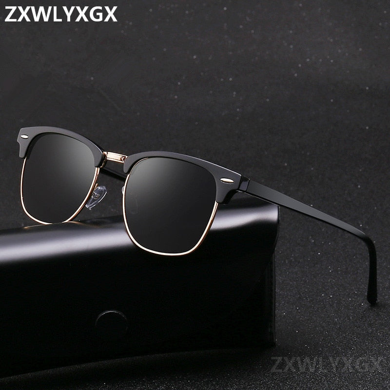 Classic Polarized Brand Designer Sunglasses Men Women Retro  High Quality Sun Glasses Rivet Female Male Fashion Mirror Sunglass