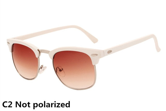 Classic Polarized Brand Designer Sunglasses Men Women Retro  High Quality Sun Glasses Rivet Female Male Fashion Mirror Sunglass