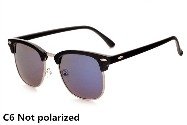 Classic Polarized Brand Designer Sunglasses Men Women Retro  High Quality Sun Glasses Rivet Female Male Fashion Mirror Sunglass