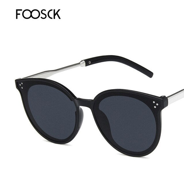 FOOSCK  2018 hot new trends  designer sunglasses women  high quality pink round sun glasses UV400