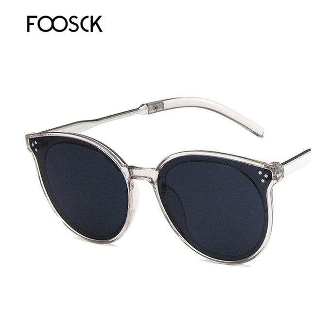 FOOSCK  2018 hot new trends  designer sunglasses women  high quality pink round sun glasses UV400