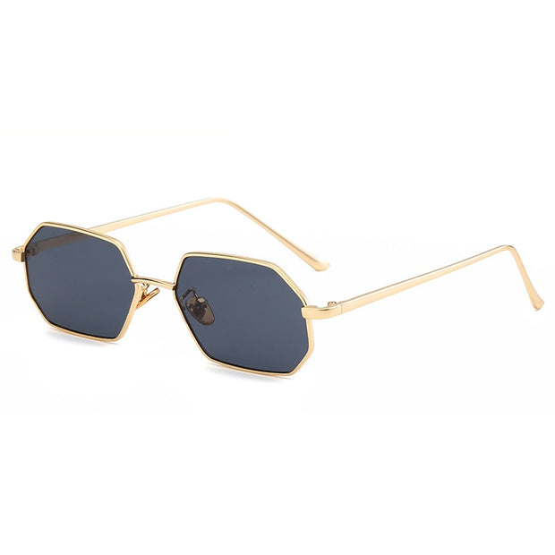 Designer Sunglasses Women 2019 High Quality UV400 Vintage Small Octagon Sunglasses Men Mirror Fashion Square Metal Frame Eyewear